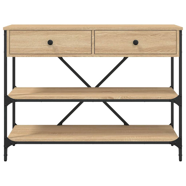 vidaXL Console Table with Drawers and Shelves Sonoma Oak