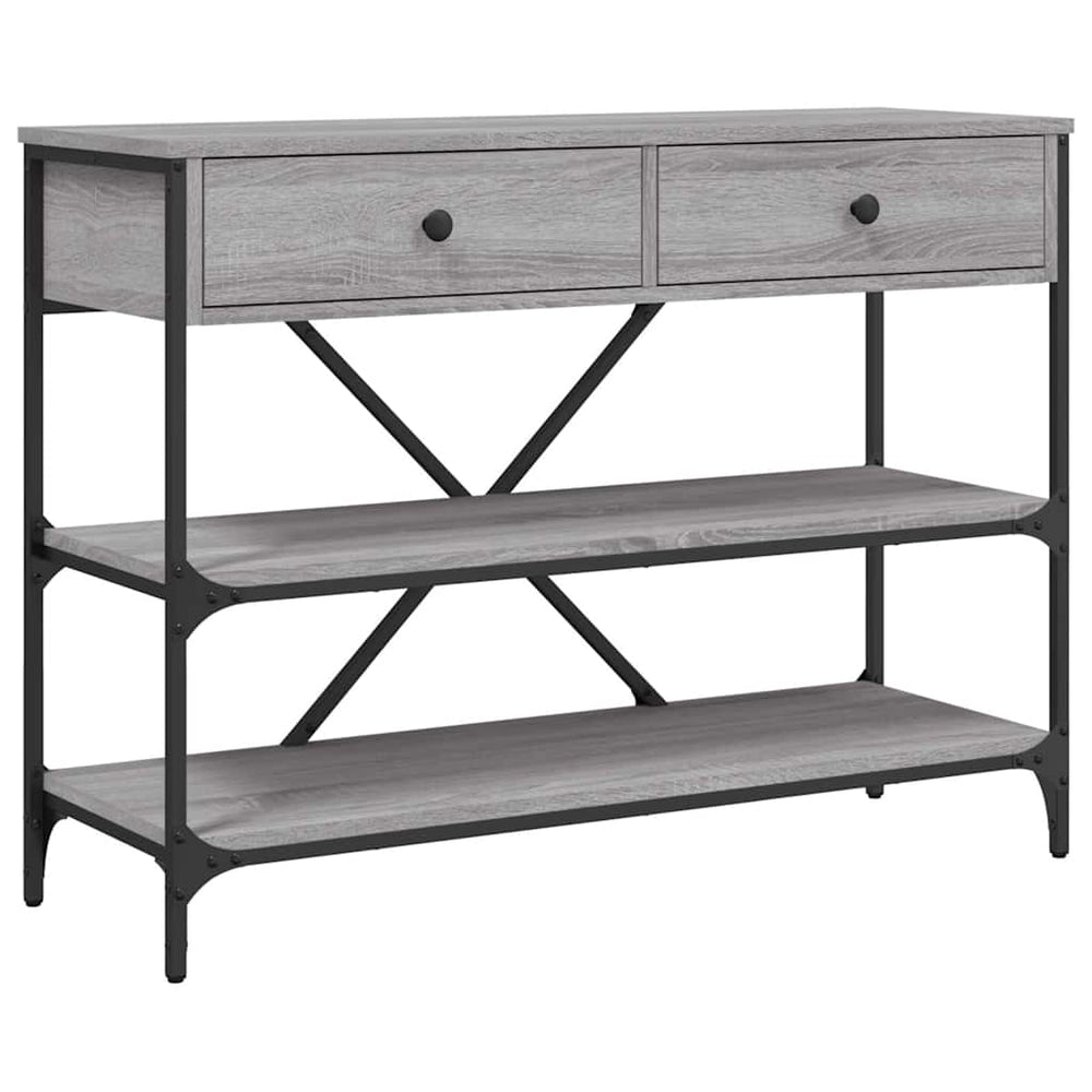 vidaXL Console avec tiroirs et étagères Gris Sonoma