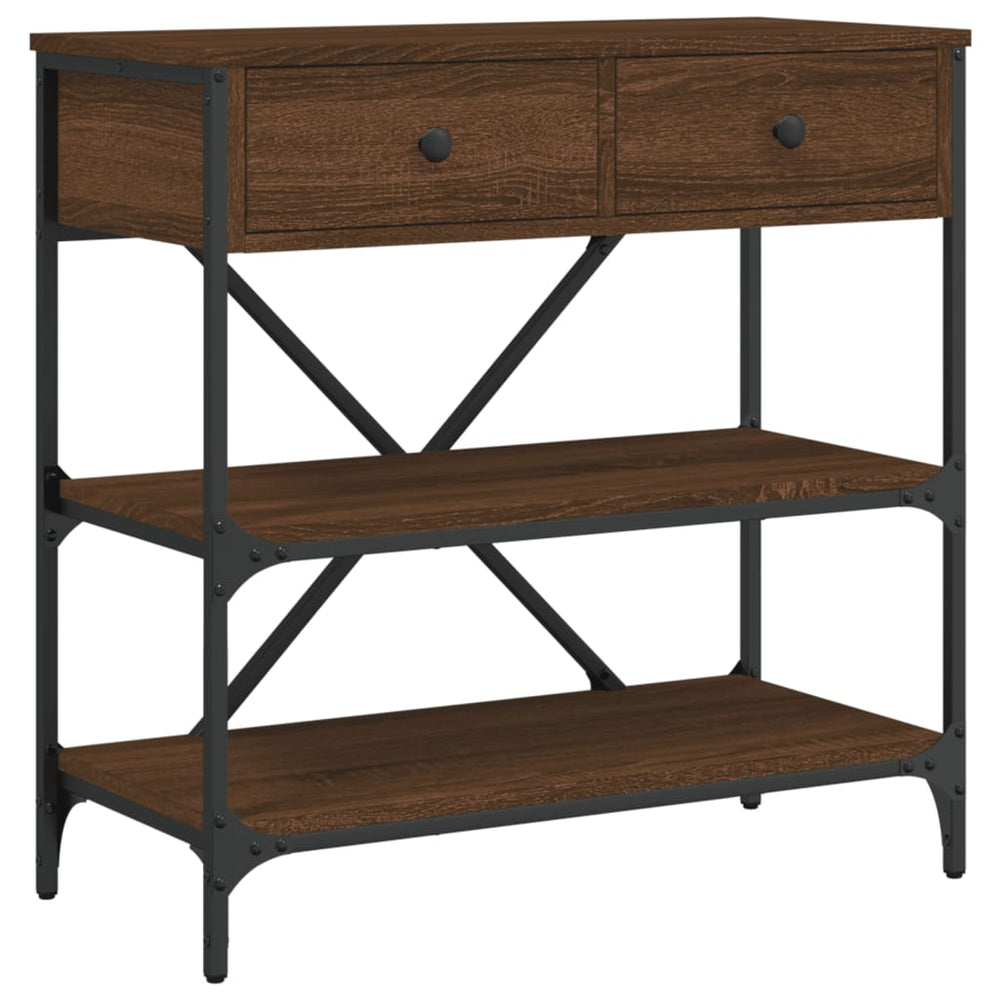 vidaXL Table console aspect chêne marron 75x34,5x75 cm Bois d'ingénierie