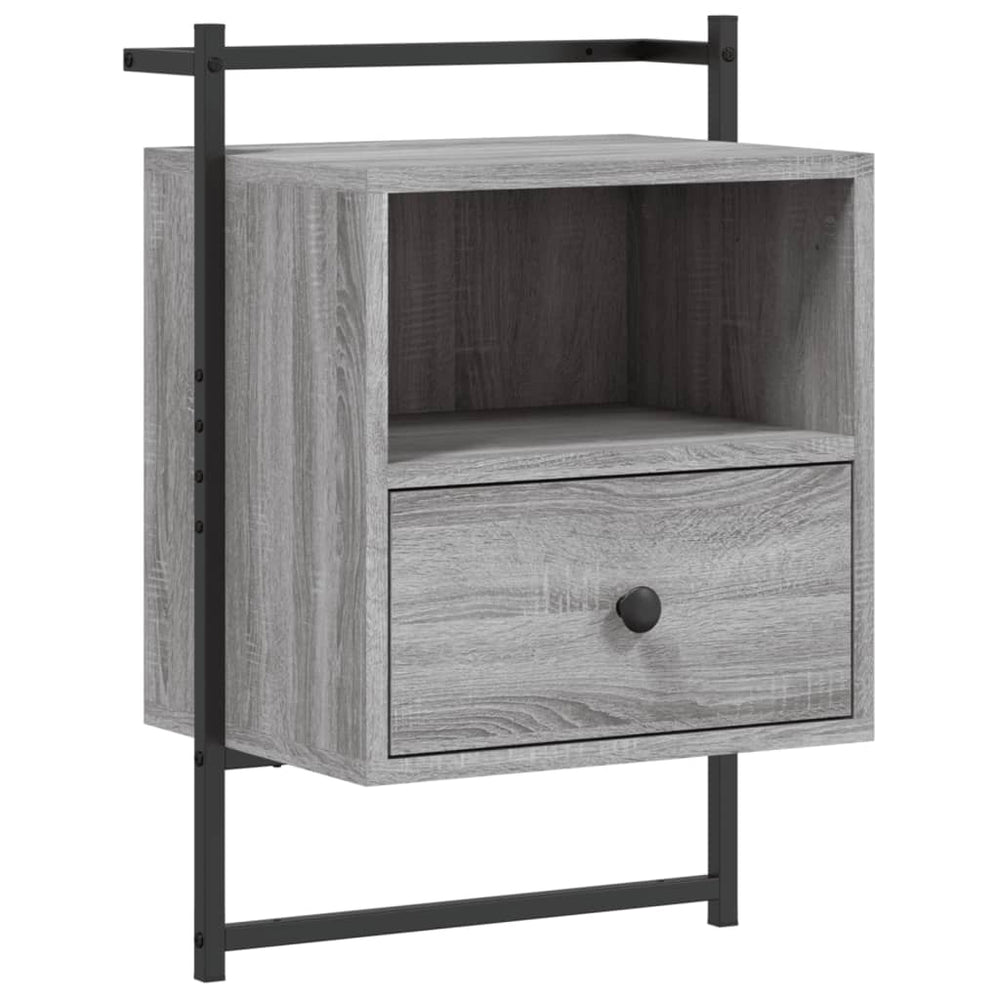 Wand-Nachttisch Grau Sonoma 40x30x61 cm