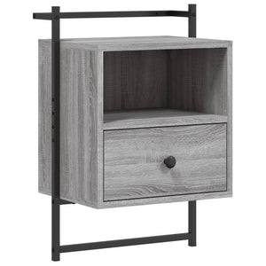 Wand-Nachttisch Grau Sonoma 40x30x61 cm