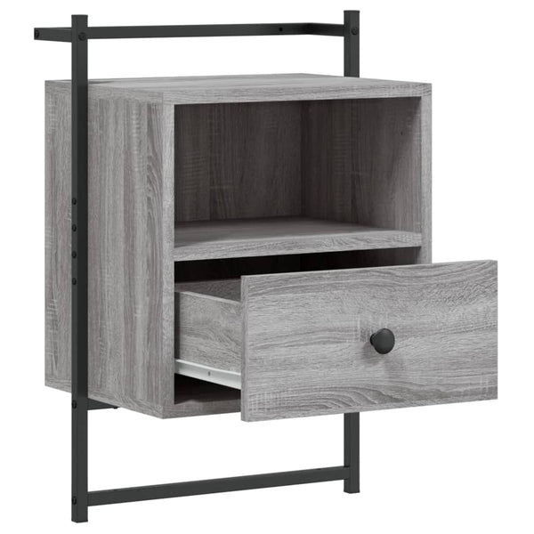 Wand-Nachttisch Grau Sonoma 40x30x61 cm