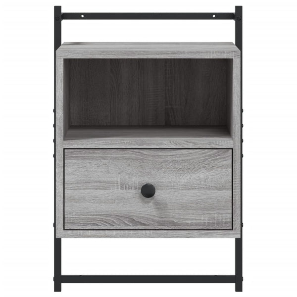 Wand-Nachttisch Grau Sonoma 40x30x61 cm