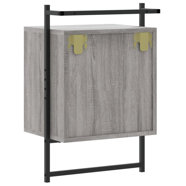 Wand-Nachttisch Grau Sonoma 40x30x61 cm