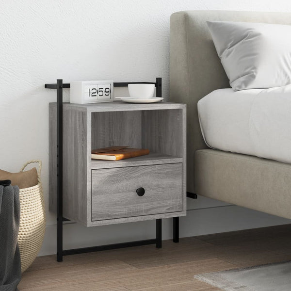 Wand-Nachttisch Grau Sonoma 40x30x61 cm
