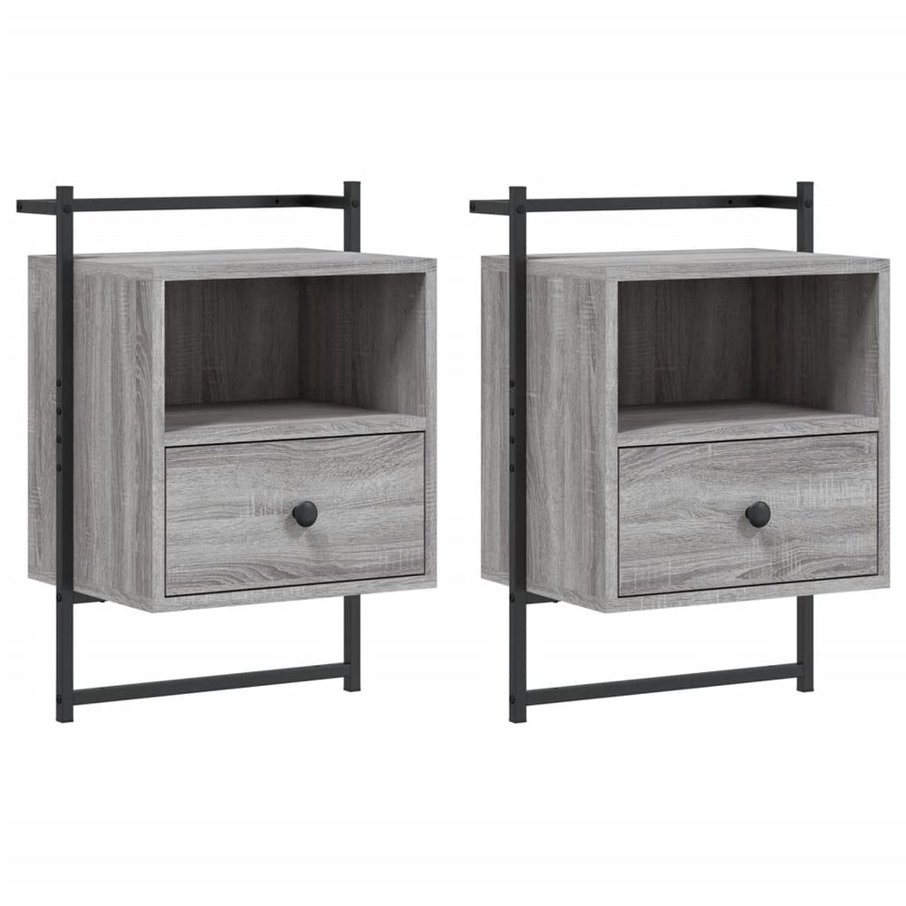 Wand Nachttische 2er-Set Grau Sonoma