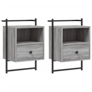 Wand Nachttische 2er-Set Grau Sonoma