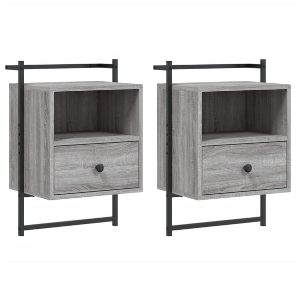 Wand Nachttische 2er-Set Grau Sonoma