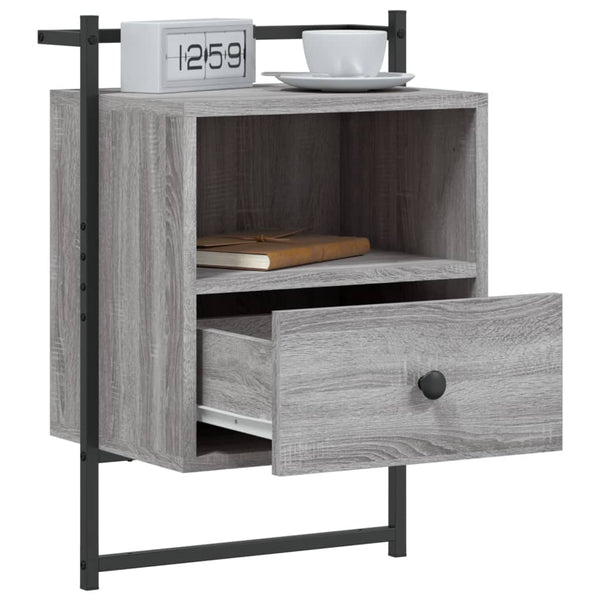 Wand Nachttische 2er-Set Grau Sonoma
