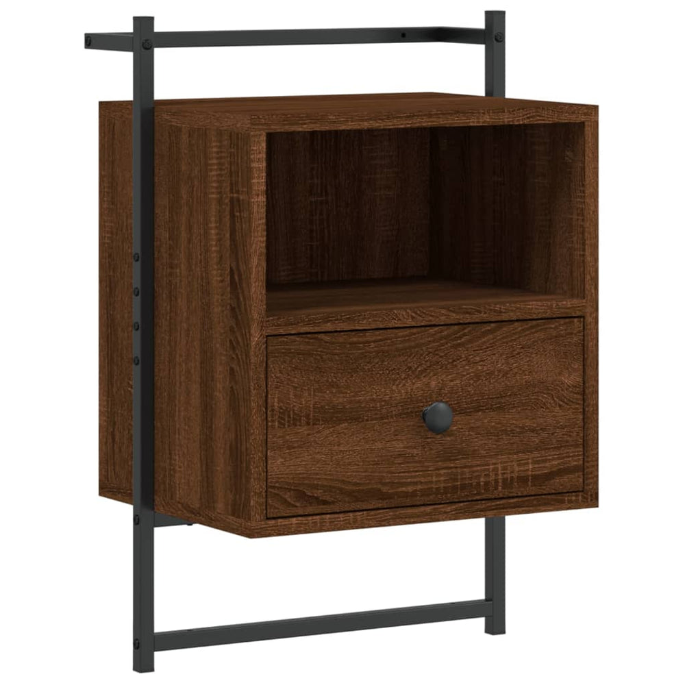 Wand Nachttisch Braun Eiche 40x30x61 cm