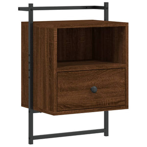 Wand Nachttisch Braun Eiche 40x30x61 cm