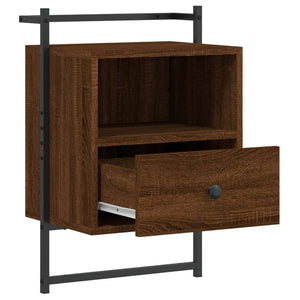 Wand Nachttisch Braun Eiche 40x30x61 cm