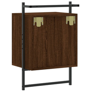 Wand Nachttisch Braun Eiche 40x30x61 cm