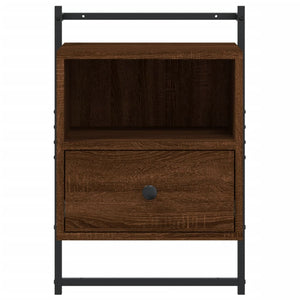 Wand-Nachttische Braun Eiche, 2er-Set