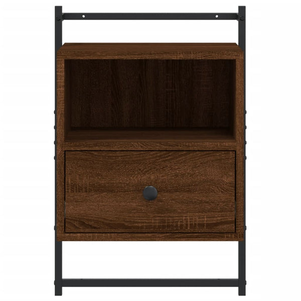 Wand-Nachttische Braun Eiche, 2er-Set