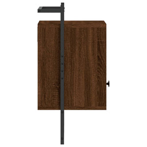 Wand-Nachttische Braun Eiche, 2er-Set