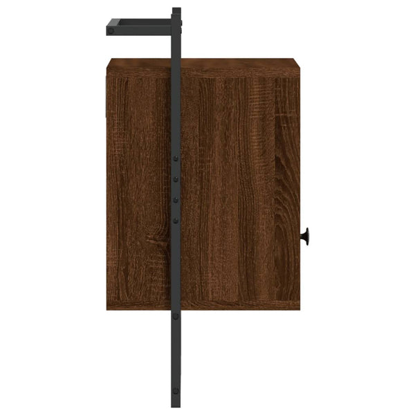 Wand-Nachttische Braun Eiche, 2er-Set