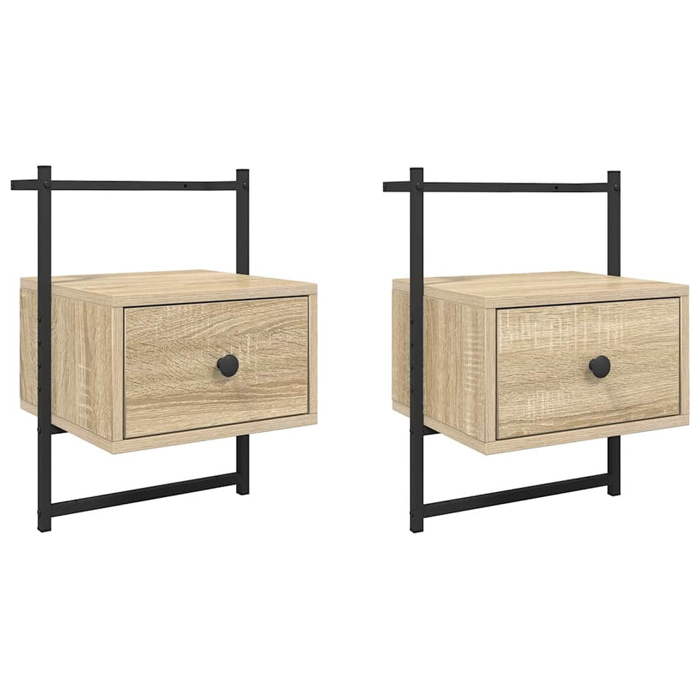 Wand Nachttische Sonoma-Eiche, 2er-Set