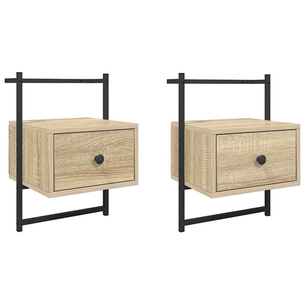Wand Nachttische Sonoma-Eiche, 2er-Set