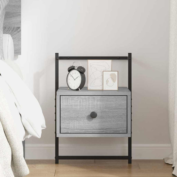 Wand Nachttisch Grau Sonoma 35x30x51cm