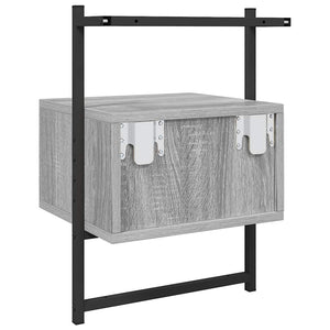Wand Nachttisch Grau Sonoma 35x30x51cm