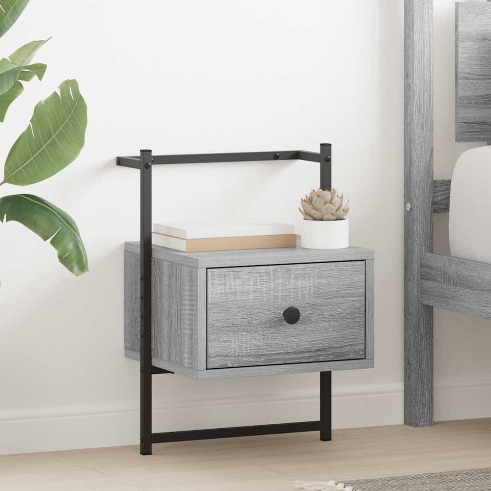 Wand Nachttisch Grau Sonoma 35x30x51cm