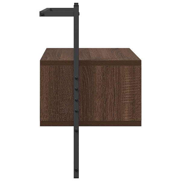 Wand-Nachttisch Braun Eiche 35x30x51 cm