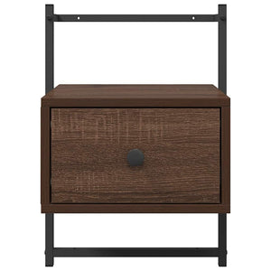 Wand Nachttische 2er-Set Braun Eiche