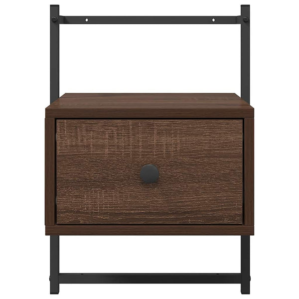 Wand Nachttische 2er-Set Braun Eiche