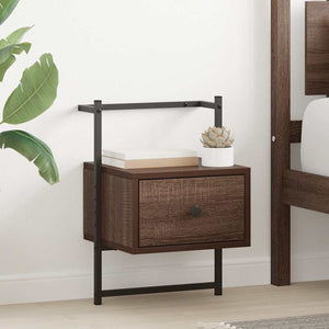 Wand Nachttische 2er-Set Braun Eiche