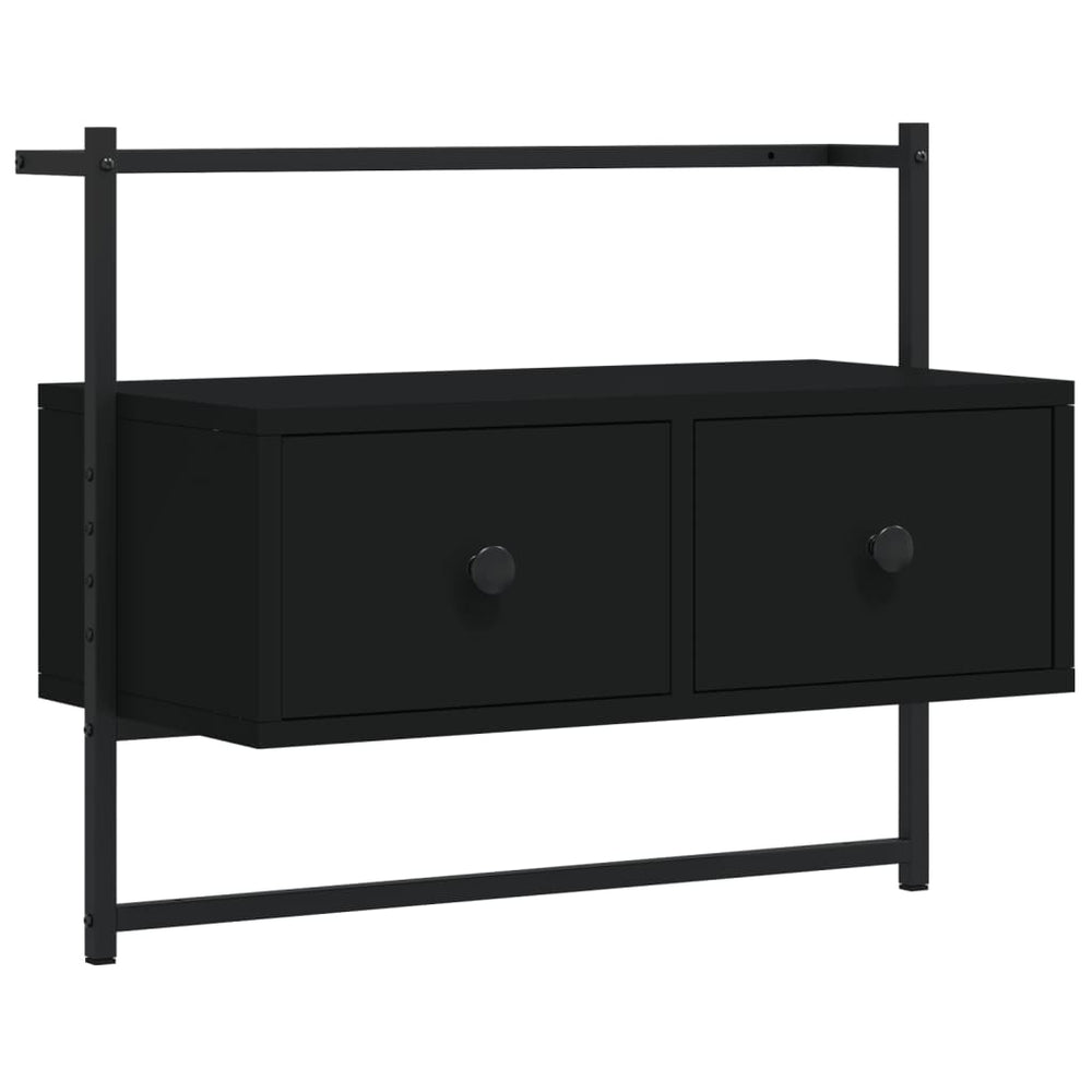 Schwarzer TV-Wandschrank 60,5 cm