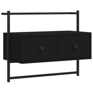 Schwarzer TV-Wandschrank 60,5 cm