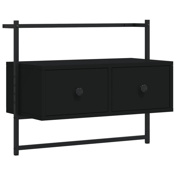 Schwarzer TV-Wandschrank 60,5 cm