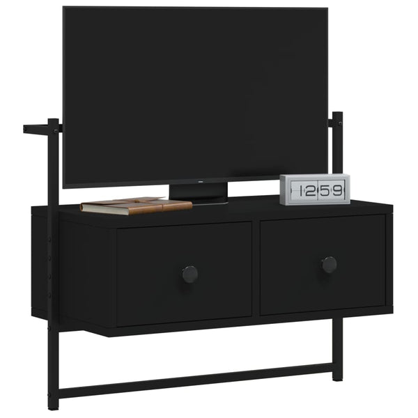 Schwarzer TV-Wandschrank 60,5 cm