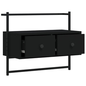 Schwarzer TV-Wandschrank 60,5 cm