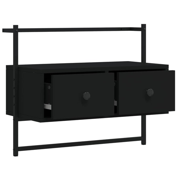 Schwarzer TV-Wandschrank 60,5 cm