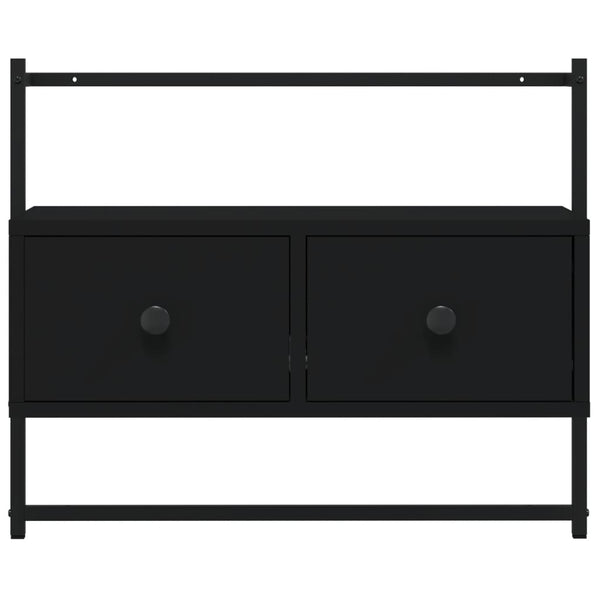 Schwarzer TV-Wandschrank 60,5 cm