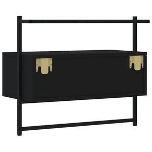 Schwarzer TV-Wandschrank 60,5 cm