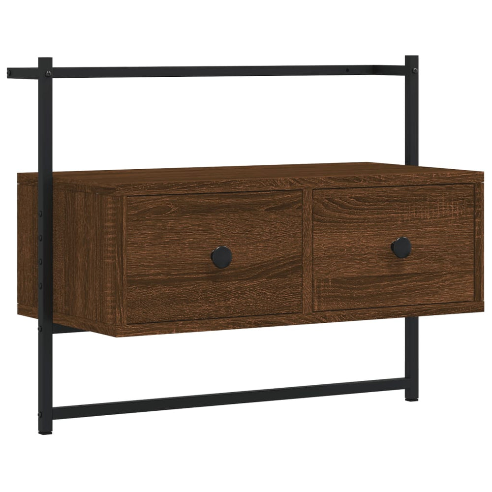 vidaXL Meuble TV mural Chêne Marron 60,5x30x51 cm Bois d'ingénierie