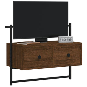 vidaXL Meuble TV mural Chêne Marron 60,5x30x51 cm Bois d'ingénierie