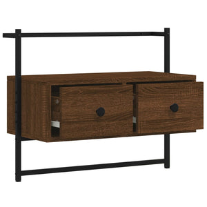 vidaXL Meuble TV mural Chêne Marron 60,5x30x51 cm Bois d'ingénierie