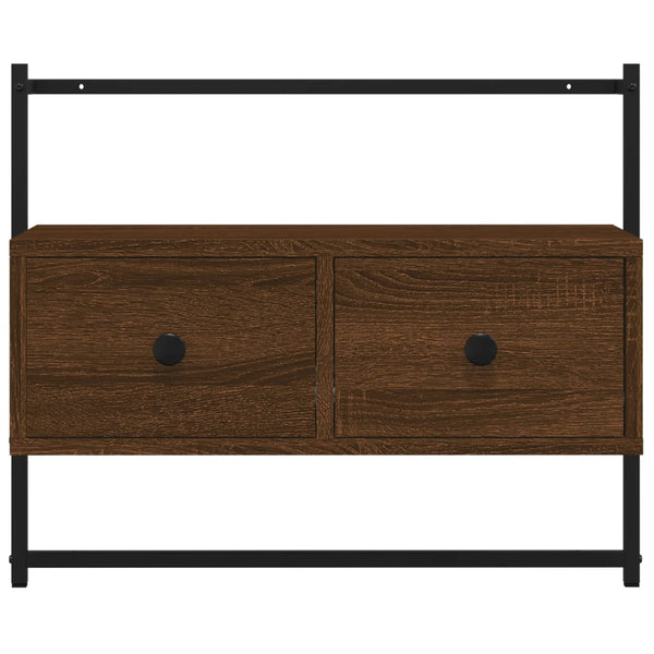 vidaXL Meuble TV mural Chêne Marron 60,5x30x51 cm Bois d'ingénierie