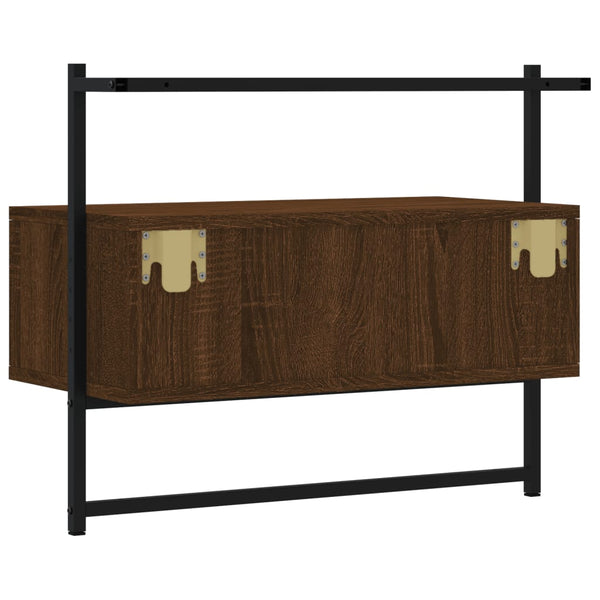 vidaXL Meuble TV mural Chêne Marron 60,5x30x51 cm Bois d'ingénierie