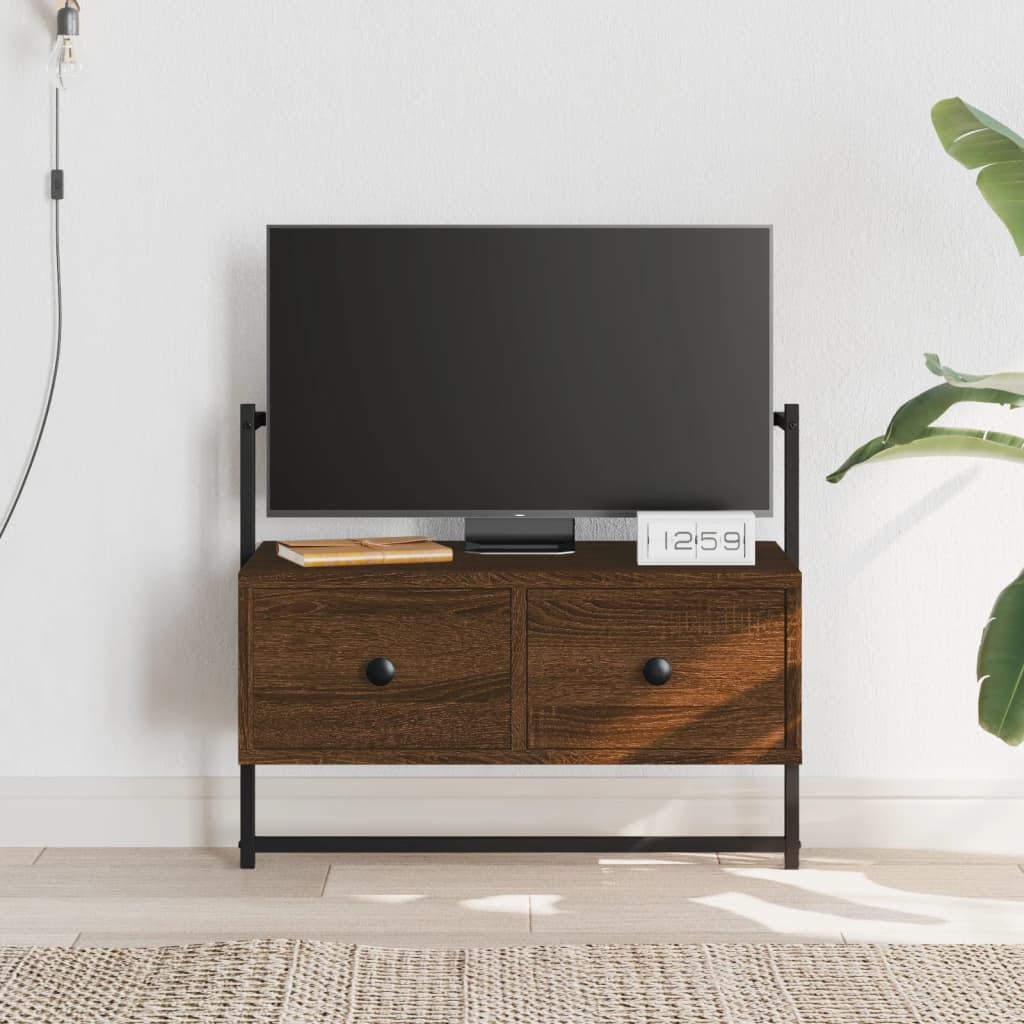 vidaXL Meuble TV mural Chêne Marron 60,5x30x51 cm Bois d'ingénierie