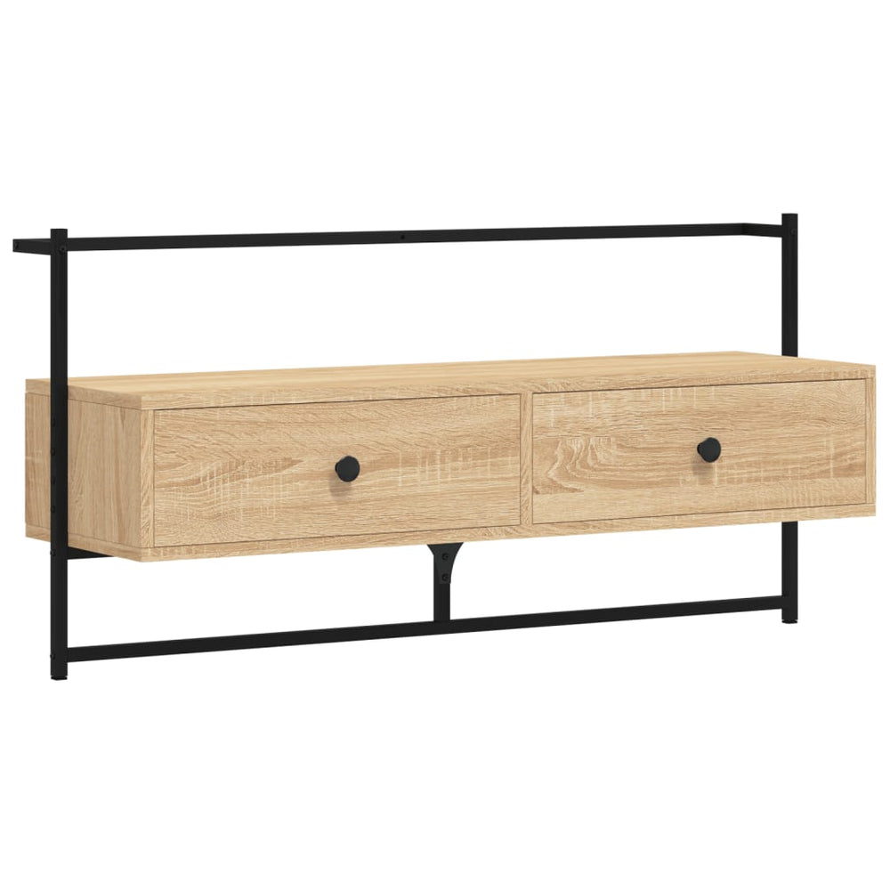 Meuble TV mural vidaXL chêne Sonoma 100,5x30x51 cm aggloméré