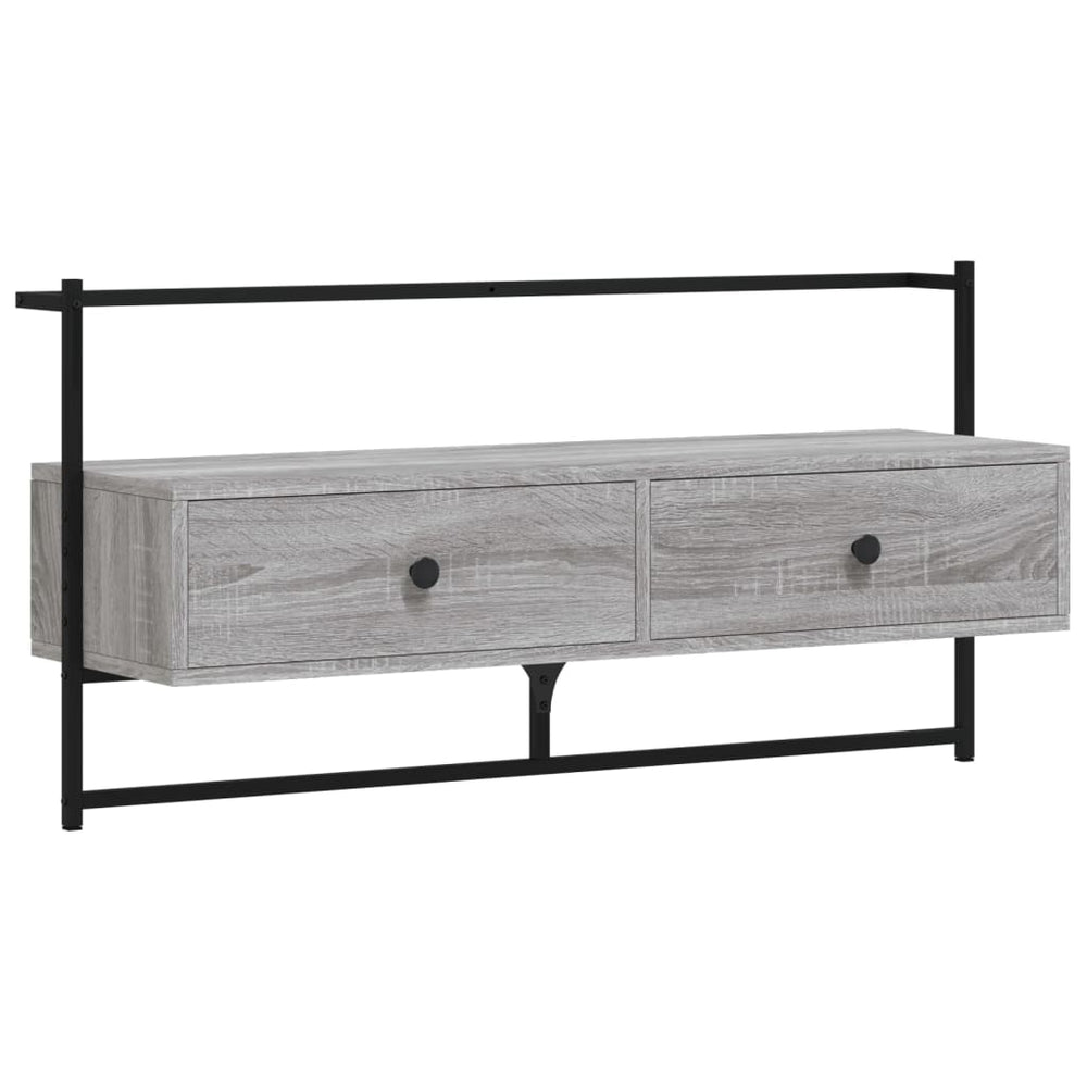 Meuble TV mural vidaXL gris Sonoma 100,5x30x51 cm Bois d'ingénierie