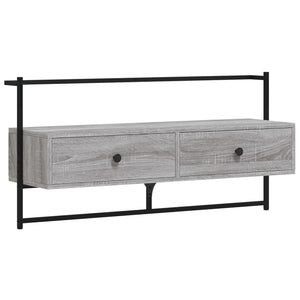 Meuble TV mural vidaXL gris Sonoma 100,5x30x51 cm Bois d'ingénierie
