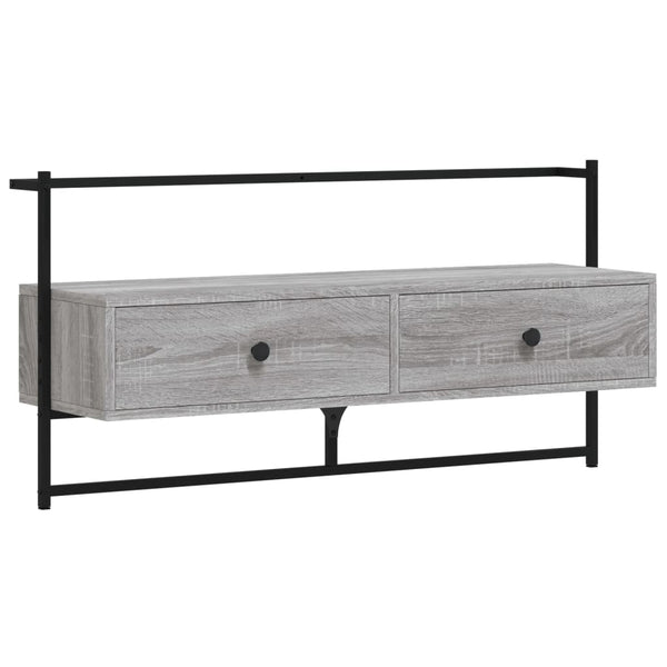 Meuble TV mural vidaXL gris Sonoma 100,5x30x51 cm Bois d'ingénierie