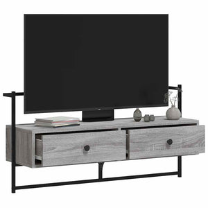 Meuble TV mural vidaXL gris Sonoma 100,5x30x51 cm Bois d'ingénierie