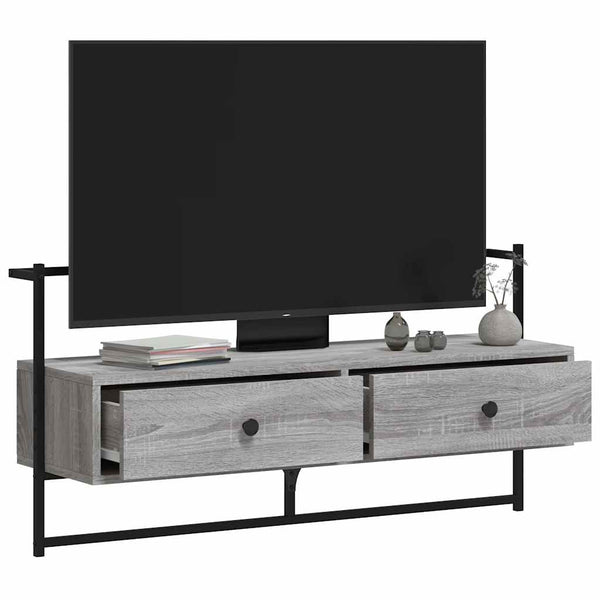 Meuble TV mural vidaXL gris Sonoma 100,5x30x51 cm Bois d'ingénierie